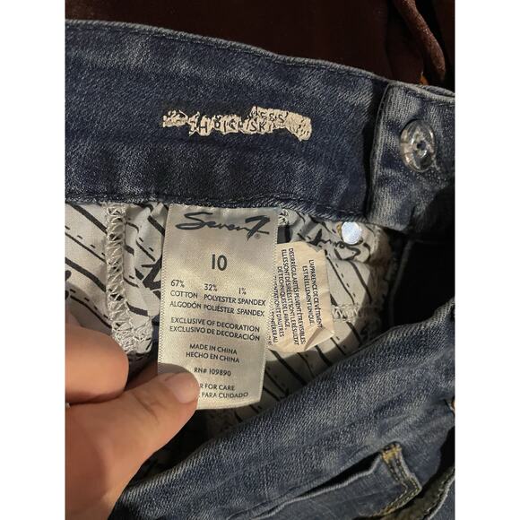 Seven 7 Skinny Jeans Womens 10 Blue Denim - Picture 2 of 5